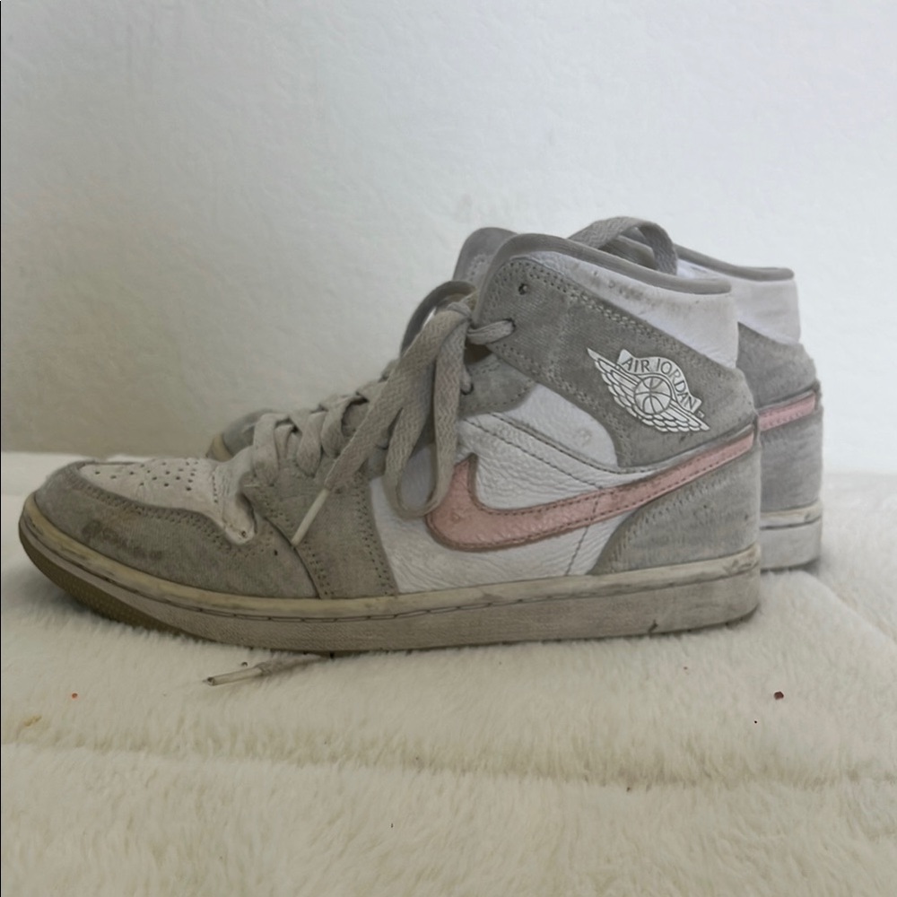 Women’s Nike Air Jordan Gray and Pink Sneakers
